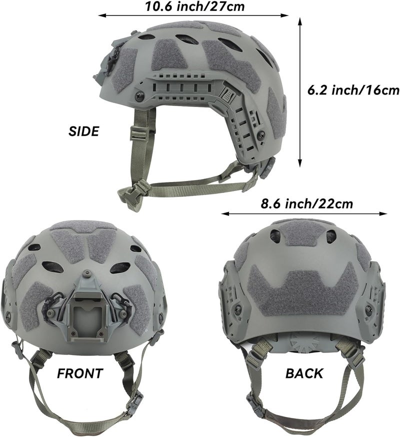 Aoutacc Lightweight Tactical Fast Helmet, Integrated Helmet with NVG Mount Base, Side Rails,Pre-Slotted Headset Strap for Outdoor Sports, CS - Image 2